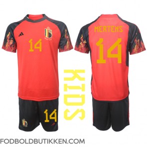 Belgien Dries Mertens #14 Hjemmebanetrøje Børn VM 2022 Kortærmet (+ Korte bukser)